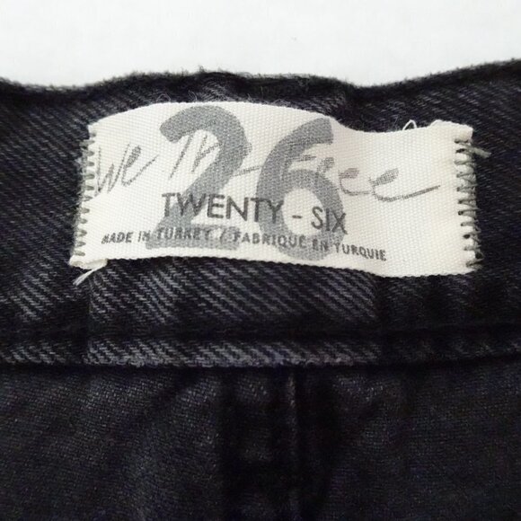 Free People The Lasso Jeans Women's Size 26 Black Denim Distressed Straight Leg - Picture 8 of 11
